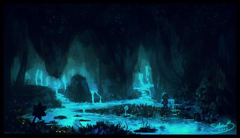 Cools Sketch of the Waterfall Environment in Undertale  Author Notes:One-hour enviro-concept sketch from today, this time with Undertale flavor!Hands-down one of my favorite areas in the game. Thanks for looking!More Undertale fanart from me here- - - - -I’m the original creator of this painting. I’m so happy if you like it, but please don’t repost it. Reblog this post instead, thanks! Undertale Background, Painting References, Fantasy Background, Toby Fox, Fantasy Places, Avatar Aang, Undertale Art, Undertale Fanart, Fantasy Art Landscapes