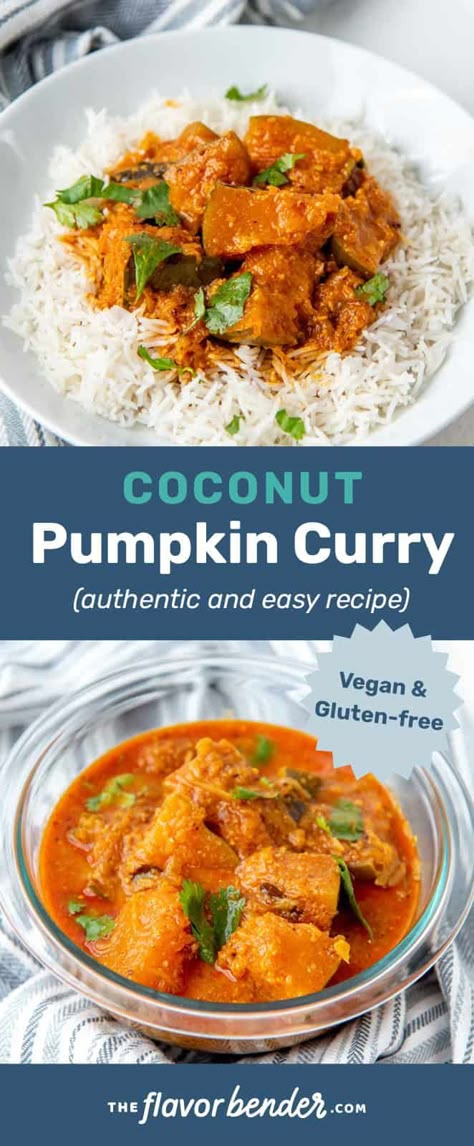 This Authentic Sri Lankan Pumpkin Curry will be the best pumpkin curry you ever make! Packed with so much flavor, this gluten free and vegan curry is a super comforting dish for any time of the year! Easy to make and freezes well. #TheFlavorBender #PumpkinCurry #PumpkinRecipes #SriLankanRecipes #AsianRecipes Pumpkin Curry Recipe, Roasted Pumpkin Recipes, Veg Curry, Pumpkin Curry, Best Chili Recipe, Sri Lankan Recipes, Vegan Curry, Curry Dishes, Best Pumpkin