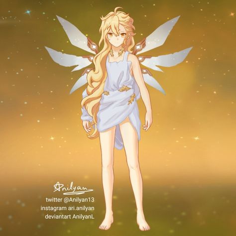 Aether Redesign, Genshin Skins, Aether Lumine, Skin Drawing, Angel Warrior, Dreamy Art, Fantasy Clothing, Adaptation, Anime Character Design