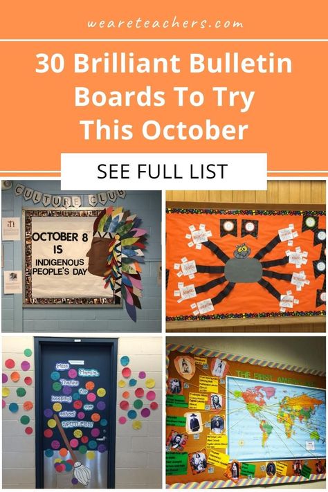 With so many important dates in October, you'll want to check out the best October bulletin board ideas for your classroom! Fall Bulletin Board Ideas Upper Elementary, October Bulletin Board Ideas 3rd Grade, Indigenous Bulletin Board Ideas, Fall Technology Bulletin Board Ideas, Indigenous Peoples Day Bulletin Board, October Bulletin Boards Elementary, October Bulletin Boards For Preschool, Halloween Bulletin Boards For Elementary, Fall Bulletin Boards For Elementary