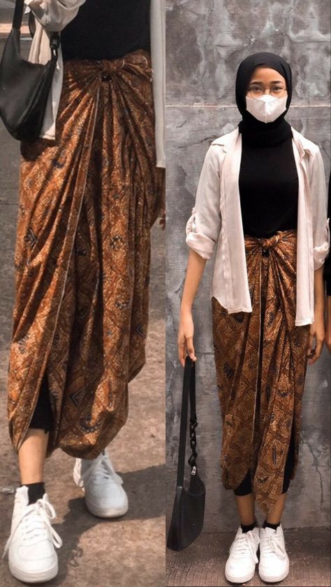 Outfit Kain, Batik Fashion Hijab, Outfit Kondangan Casual, Kondangan Outfit, Hijab Style Casual, Hijabi Fashion Casual, Casual Hijab, Batik Fashion, Casual Hijab Outfit