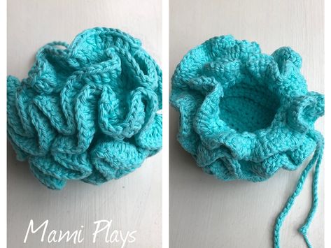 Crochet Pattern: Soap Saver Scrubby Pouf – Dianet's Corner Bathroom Crochet, Scrubbies Crochet Pattern, Soap Pouches, Crochet Scrubbies, Soap Saver, Crochet Dishcloths, Crochet Stuff, Yarn Brands, Worsted Weight Yarn