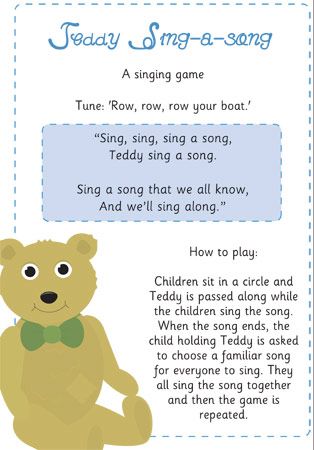 Teddy Sing A Song Game / Activity Toys Topic, Teddy Bear Crafts, Nursery Rhymes Activities, Circle Time Songs, Teddy Bear Day, Songs For Toddlers, Nursery Songs, Sing A Song, Eyfs Activities