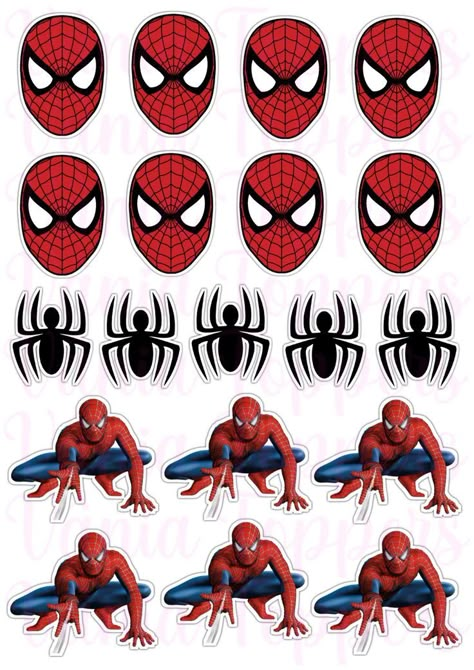 Spiderman Cupcake Topper Printable, Photo Print Cake, Spiderman Cupcake Toppers, Spiderman Topper, Spiderman Cupcakes, Spiderman Cake Topper, Spiderman Images, Spiderman 4, Diy Cake Topper Birthday