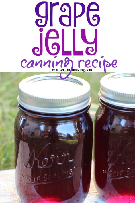 Diy Grape Jelly, Lemon Drop Jelly Recipe, Sure Jell Grape Jelly Recipe, Canning Grape Jelly, Grape Jelly Recipe, Grape Jam Recipe, Canning Instructions, Homemade Grape Jelly, Preserved Food