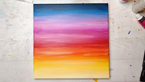 How to Paint a Sunset Cityscape For Beginners (Easy) Easy Sunset Painting For Beginners, Sunset Painting Easy, Paint A Sunset, Sunset Cityscape, Painting Easy, Cute Canvas Paintings, Easy Canvas Painting, Sky Painting, Sunset Canvas