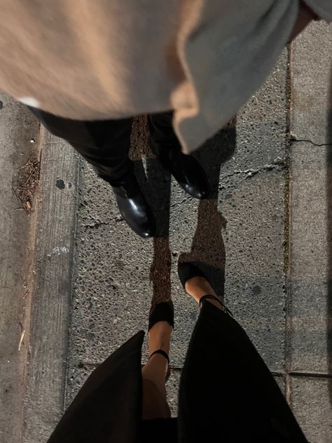 Heels matching shoes couples cold weather clothes chelsea boots coat Aesthetic Couple Shoes, Heels And Shoes Couple, Couple Shoes Astethic, Couple Boots Aesthetic, Couple Winter Outfits, Chelsea Boots Outfit, Couples Outfit, Cold Weather Outfits, Couple Aesthetic