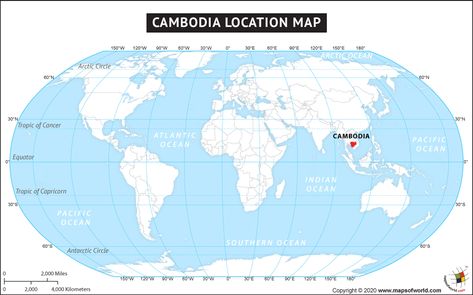 Where is Cambodia Located? Location map of Cambodia Latitude And Longitude Map, Environment Map, Tropic Of Capricorn, America City, Canada Map, The World Map, Asia Map, India Map, Southern Ocean