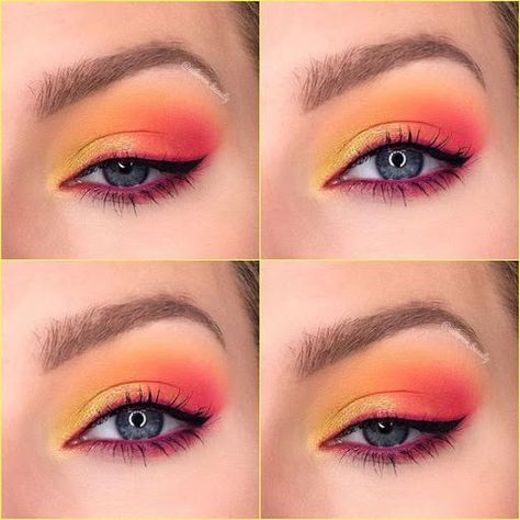 Half Skeleton Makeup, Spring Eye Makeup, Brown Smokey Eye Makeup, Light Pink Lipstick, Eye Makeup Tutorials, Yellow Eye Makeup, Evening Eye Makeup, Summer Eye Makeup, Summer Eyes