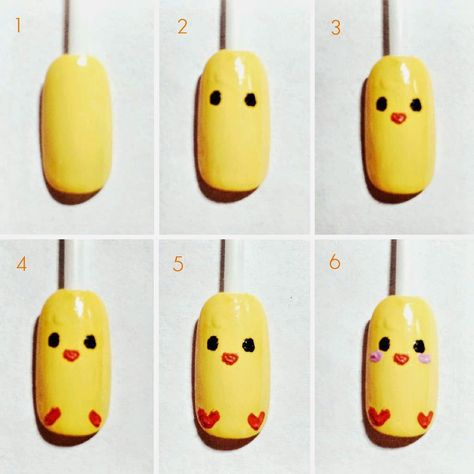 Nail Designs 2023 Spring, Chick Nail Art, Easter Nails Easy, Nail Art Cute, Glitter Nail Designs, Posh Nails, Easter Nail Art, Duck Nails, Cute Simple Nails