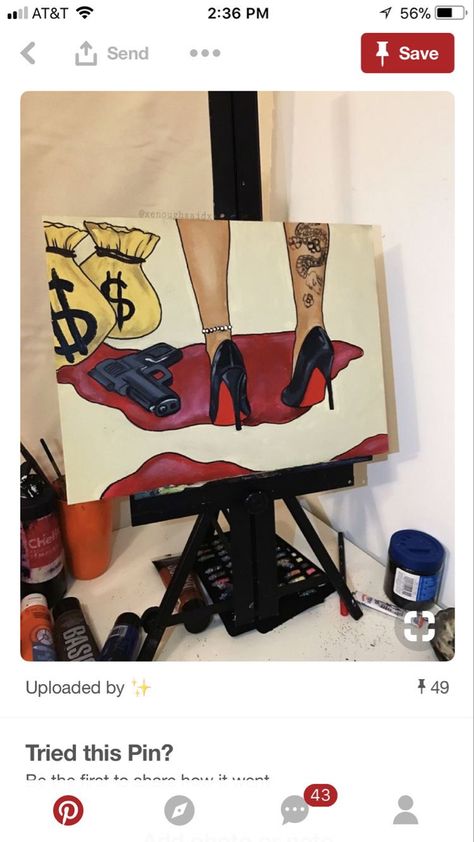 Dope Painting Ideas On Canvas, Boujee Paintings, Dope Paintings, Hippie Painting, Cute Canvas Paintings, Canvas Drawings, Black Art Painting, Cartoon Painting, Canvas Painting Designs