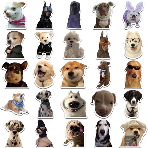 Sticker Aesthetic, Scrapbooking Journal, Famous Dogs, Cute Funny Cartoons, Funny Decals, Diy Kids Toys, Funny Dog Memes, Meme Stickers, Puppies Funny