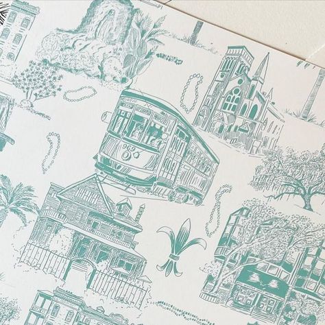 Sarah Writes in Ink - Stationery & Design on Instagram: "swipe to see the digital pattern and each hand drawn scene included in this custom New Orleans wedding toile💕 LOVED this process and I’m so excited to see how it turns out 🥰🥰 #neworleanswedding #southernwedding #toiledejouy #customwedding #custompattern #patterndesign #textiledesign" Wedding Toile, Toile Design, Nola Wedding, Toile Pattern, Wedding Illustration, Bridesmaid Proposal Cards, New Orleans Wedding, Future Wedding Plans, Wedding Logos