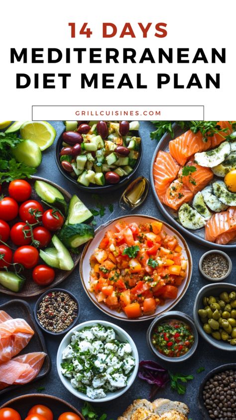 A Beginner's Guide to the 14-Day Mediterranean Diet Meal Plan - Grill Cuisines Med Diet Meal Plan, Low Carb Mediterranean Diet Meal Plan, Mediterranean Foods List, Mediterranean Diet List Of Foods, Mediterranean Diet Meal Plan Easy, Mediterranean Grocery List, Metteranian Diet Meals, Medditeranean Diet Plan, Meteranian Diet For Beginners