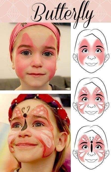 Carnaval Make-up, Face Painting Tutorials, Butterfly Makeup, Carnival Makeup, Butterfly Face, Face Painting Easy, Kids Face Paint, Face Painting Halloween, Face Painting Designs