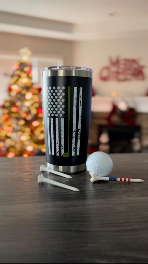 Lifecraft Golf Gifts for Men or Women, Unique Stainless Steel Travel Golfing Tumbler w/Golf Balls as Stars on American Flag, Funny Golfer Accessories Gift, Use for Coffee Beer or Wine Golf Gifts For Men, Golf Gifts, Golf Balls, Golf Ball, Gifts For Men, The Amazon, Fathers Day Gifts, American Flag, Fathers Day