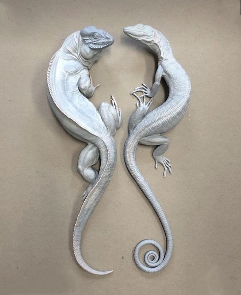 Lizard Sculpture, Dragon Anatomy, Ancient Statues, Creepy Tattoos, Dark Artwork, Monkey Art, Human Drawing, Animal Study, Animal Statues