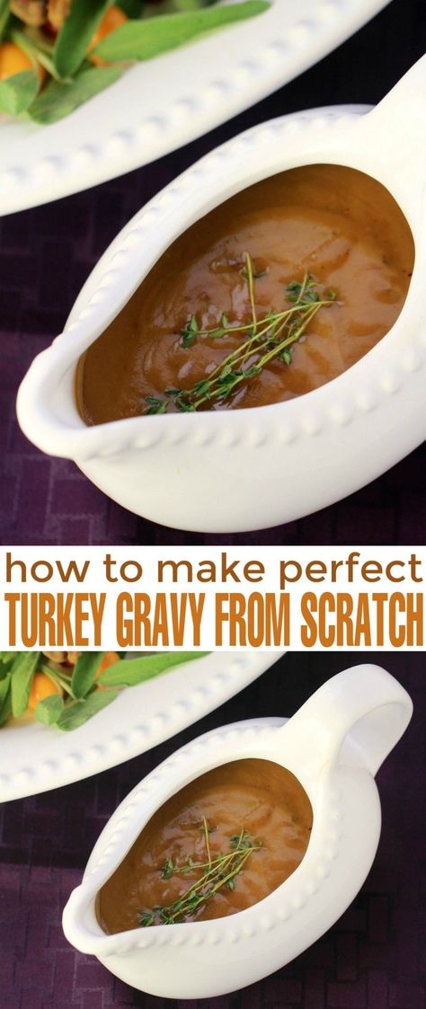 There are many ways to make gravy but the best way is just plain, old-fashioned gravy from pan drippings. This deeply flavourful turkey gravy makes everything on your Thanksgiving dinner or Christmas dinner plate better. Here is how to make perfect turkey gravy from scratch. Gravy From Scratch, Christmas Dinner Plates, Perfect Turkey, Thanksgiving Dinner Recipes, Xmas Dinner, Homemade Gravy, Turkey Recipes Thanksgiving, Turkey Gravy, Thanksgiving Dishes