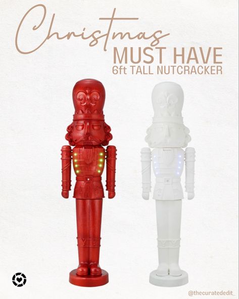 This viral life sized 6ft Nutcracker WILL sellout! #nutcracker #christmasdecor #lifesizenutcracker #christmas #decor #christmasnutcracker #whitechristmas #homedecor #walmart #target #potterybarn Follow my shop @thecuratededit_ on the @shop.LTK app to shop this post and get my exclusive app-only content! #liketkit #LTKSeasonal #LTKhome #LTKHoliday @shop.ltk https://liketk.it/4iOIw Tall Nutcracker Christmas, Nutcracker Life Size, Large Outdoor Nutcracker, 6 Ft Nutcracker Diy, Red Nutcracker Christmas, Viral Nutcracker Walmart, Diy Walmart Nutcracker, Holiday Time Nutcracker, Diy Life Size Nutcracker