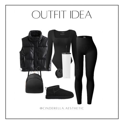 Shop this pin and more exclusive content in my LTK shop. Dont forget to follow for more daily finds! . . . . . . Casual outfit, puffer vest, bodysuits, leggings, mini backpack, uggs, tumbler cup, #falloutfit #puffervest #uggbootsforwomen #falloutfitsforwomen #winterstyle #ltkunder50 #ltkshoecrush #allblackoutfit #simpleoutfitideas #everydayfashion #ootd #ootdfashion Mini Puffer Vest Outfit, Black Puffer Vest Outfit, Outfit Puffer Vest, Puffer Vest Outfit, Vest Outfits For Women, My 30s, Black Puffer Vest, The 20s, Black Puffer