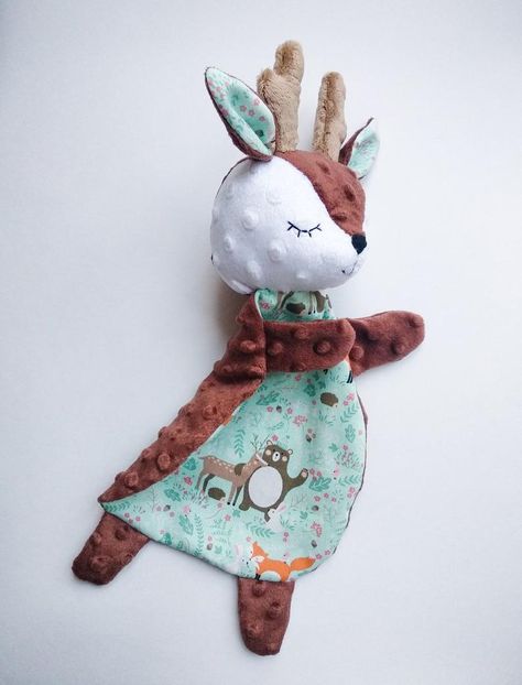 Sew Lovey, Lovey Sewing Pattern, Baby Christmas Toys, Cot Toys, Reindeer Pattern, Lovey Pattern, Animal Blanket, Lovey Blanket, Baby Lovey