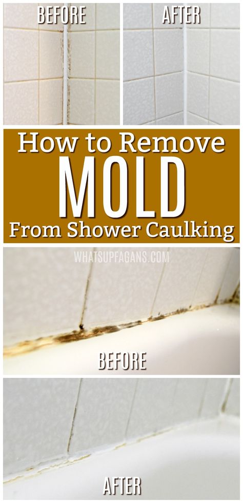 Get Rid Of Black Mold, Remove Mold From Shower, Clean Black Mold, Bathroom Caulk, How To Remove Mold, Shower Mold, Shower Grout, Remove Mold, Black Mold