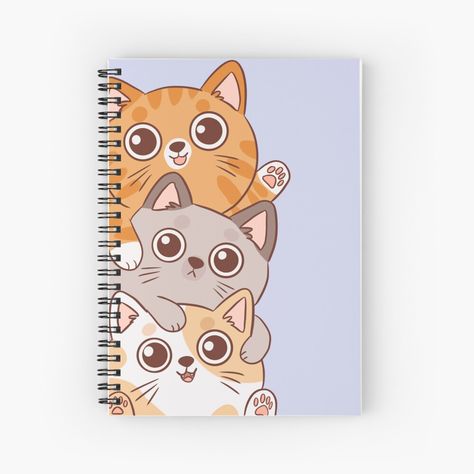 Get my art printed on awesome products. Support me at Redbubble #RBandME: https://www.redbubble.com/i/notebook/Cute-stack-of-cats-peeking-by-Yaragold/152152900.WX3NH?asc=u Journal Designs, Journal Cute, Cartoon Cats, Notebook Cover Design, Sumikko Gurashi, Cute Notebooks, Journal Art, Sketchbook Ideas, Bullet Journal Ideas Pages