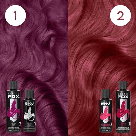 Raspberry Color Hair, Arctic Fox Mixology, Arctic Fox Hair Dye Combinations Red, Arctic Fox Mixes, Artic Fox Hair Dye Mixes, Hair Dye On Brown Hair, Artic Fox Hair Color, Arctic Fox Hair Dye Combinations, Arctic Fox Ritual