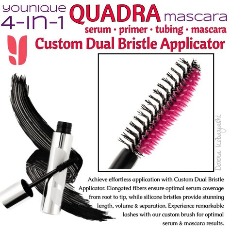 #Younique #quadramascara #bestmascara #fourinonemascara #quadralashes #Quadra #Youniquemascara Combines the benefits of a serum, with maximum volume, length & lift of a fiber mascara. Promotes appearance of thicker & longer lashes with smudge & transfer-free wear for up to 12 hours with 12 weeks of wear Younique Mascara, Longer Lashes, Tubing Mascara, Fiber Mascara, Mascara Tips, Best Mascara, 12 Weeks, Younique, Lashes