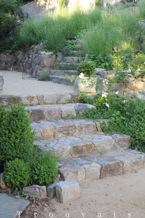 Stone Staircase, Stone Steps, Garden Stairs, Stone Stairs, Hillside Landscaping, Sloped Garden, Meteor Garden 2018, Garden Steps, Garden Pathway