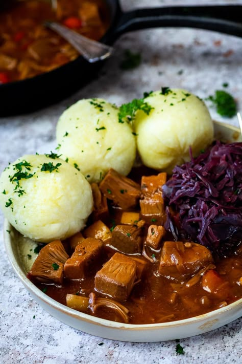 Vegan Hungarian Goulash, Vegan Hungarian Recipes, Meatless Stew, Vegan Hungarian, Vegetarian Goulash, Vegan Goulash, Plantbased Dinner, Vegan Meat Substitutes, Hungarian Goulash