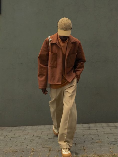 Fall Outfits 2024 Trends Men, Men Fashion Earth Tone, Layered Clothing Men, Earth Tones Mens Fashion, Mustard Yellow Outfit Men, Earthy Tone Outfits Men, Plus Size Male Fashion Casual, Brown Mens Outfits, Mens Going Out Outfit