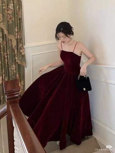 Simple Wedding Party Dress, Wine Red Dresses Long, Simple Wedding Party, Prom Dress Simple, Wine Red Dress, Dark Red Dresses, Xxxl Dress, Prom Dresses Simple, Velvet Prom Dress