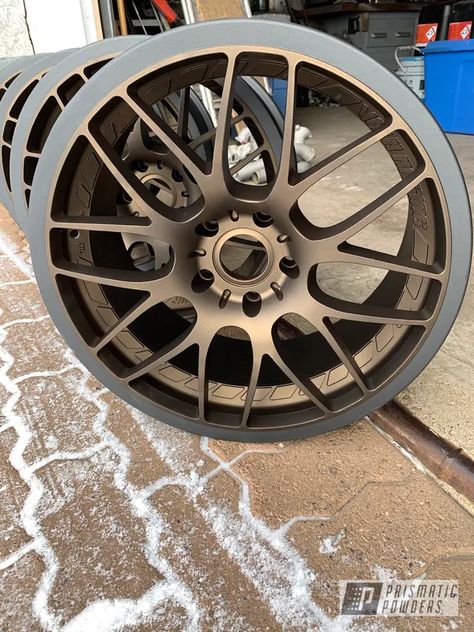 Prismatic Powders Powder Coating: Wheels,Automotive,Evo Grey PMB-5969,Bronze Chrome PMB-4124,Matte Finish,Two Tone,Casper Clear PPS-4005 Jetta A4 Tuning, Powder Coating Wheels, Jetta A4, Bronze Wheels, Toyota Supra Mk4, Grey Car, Car Shoe, Rims And Tires, Rims For Cars