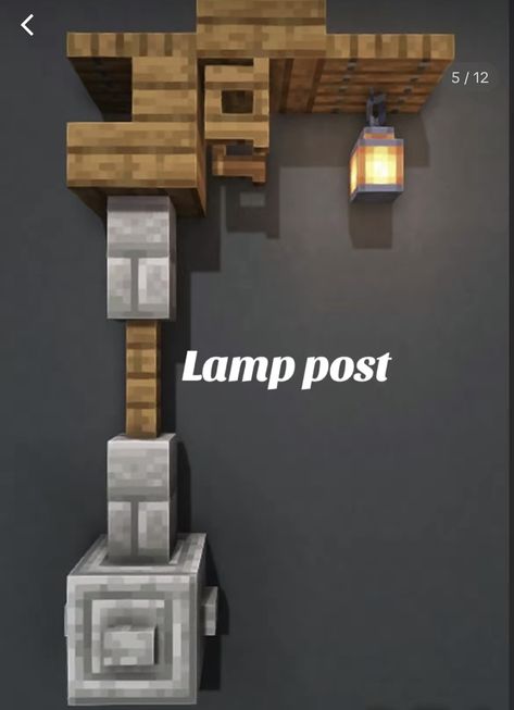 Minecraft Bell Stand, Light Pole, Minecraft Crafts, Minecraft Builds, Minecraft Building, Building Ideas, Lamp Post, Minecraft, Origami