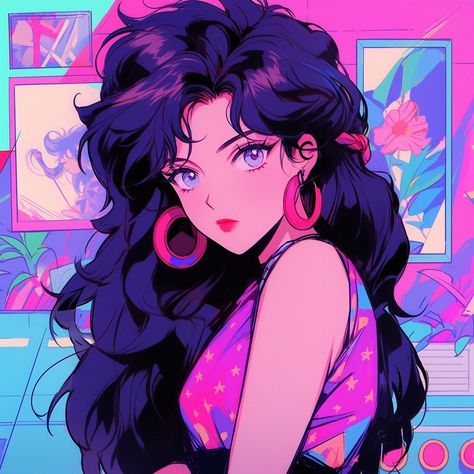 80s Hair Drawing, 80s Anime Art Style Tutorial, 80s Anime Hair, 80s Anime Art Style, Dark Cyberpunk, Cowboy Bebop Anime, Vampire Masquerade, 80s Anime, 90s Home