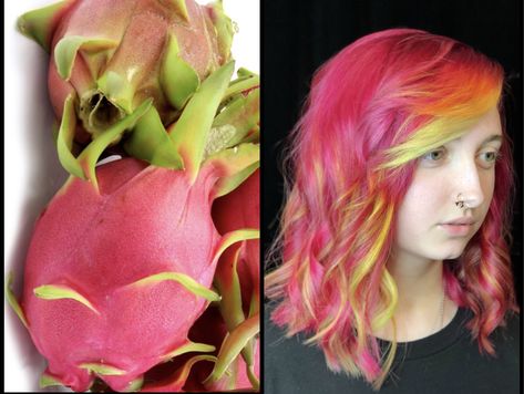 “ Dragon fruit hair ” My inspiration was a Dragon Fruit💥the result is gorgeous #dragonfruit #dragonfruithair #hairartist #hairstylist #magentahair #smsco #smsconancy #behindthechair_com #lifestyle #houstonstylist #loveisinthehair #kenracolor #kenraneons Dragon Fruit Character, Dragon Fruit Hair Color, Dragon Fruit Pitaya, Kenra Color, Magenta Hair, Artistic Hair, Dragon Fruit, Color Inspo, Dyed Hair