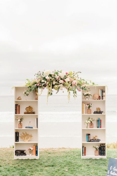 Bookshelf Wedding Decor, How To Make A Book Arch, Bookshelf Wedding Backdrop, Book Wedding Backdrop, Bookshelf Wedding Seating Chart, Wedding Bookshelf, Wedding Seating Chart Books, Bookshelf Wedding, Wedding Seating Chart Using Books