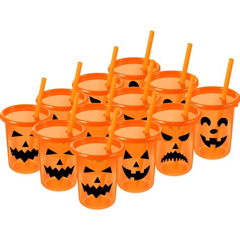 PRICES MAY VARY. Generous Package: you will receive 12 pieces of Halloween cups with lids and straws, available in 4 different pattern designs, 3 pieces for each design, ensuring your kids have a differently engaging drinking experience; They are reusable and can also be stored for future Halloweens or other festive purposes Halloween Themed Design: these kids cups with straws and lids spill proof adopt pumpkin face designs on the surface, adopting orange and black colors, colorful and fun, aimi Orange Plastic Cups, Halloween Cup Games For Kids, Halloween Gifts For Toddlers, Boy Halloween Birthday Party, Halloween Party Favors For Kids, Backyard Halloween Party, Halloween Dance Party, Cups With Lids And Straws, Kids Halloween Gifts