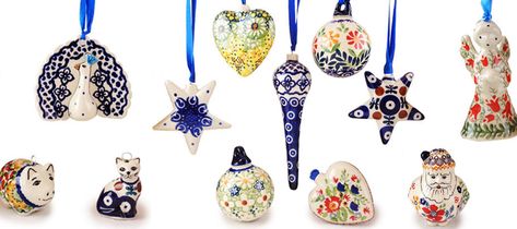 We invite you to stop by the store or visit our website to see our wide selection of Polish Pottery Christmas ornaments. Shop early for the best selection. Polish Pottery Christmas, Pottery Christmas Ornaments, Neighborhood Gifts, Pottery Christmas, Polish Christmas, Pottery Ornaments, Mud Bath, Polish Stoneware, Gift Exchange