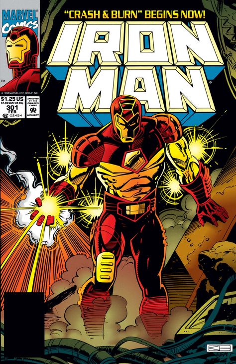 Classic Year One Marvel Comics on Twitter: "Iron Man #300-302 cover dated January to March 1994.… " Iron Man Comic Cover, Gangsta Art, Comic Wall, Iron Man Comic Books, Iron Man Comic, Posters Minimalist, Marvel Comics Covers, Iron Man Armor, Marvel Posters