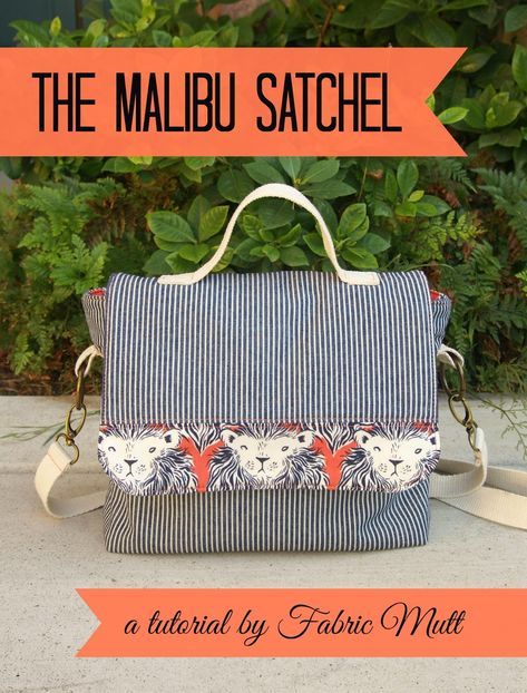 One of my favorite free bag patterns. The Malibu Satchel is a messenger-style bag, with great step by step instructions. Love the webbing straps. Messenger Bag Patterns, Bags Patterns, Leather Patterns, Bags Sewing, Sac Diy, Modern Bag, Sew Ins, Patterns Sewing, Sewing Tutorials Free