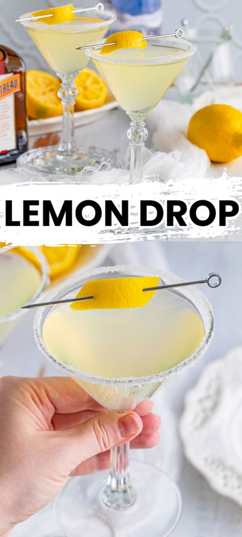 Lemondrop Martini, Lemon Drop Drink, Lemon Drop Recipe, Lemon Drop Shots, Lemon Martini, Lemon Candy, Goose Recipes, Cocktail Vodka, Bread Booze Bacon