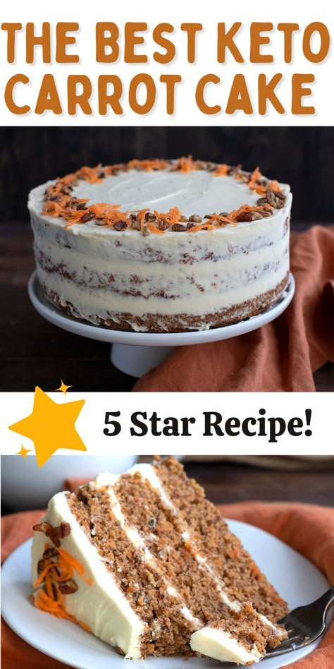 Keto Carrot Cake, Keto Carrot Cake Recipe, Keto Carrot Cake Roll, Low Carb Carrot Cake Recipe, Carrot Cake Recipe Keto, Keto Butter Pecan Cake, Keto Carrot Cake Muffins, Carrot Cake Keto, Low Carb Carrot Cake