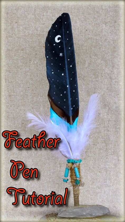 How To Make A Feather Pen - A Gift Idea Magick Crafts, Feather Pens, Mops Crafts, Phoenix Feather, Feather Diy, Primitive Survival, Celtic Traditions, Fancy Pens, Feather Pen