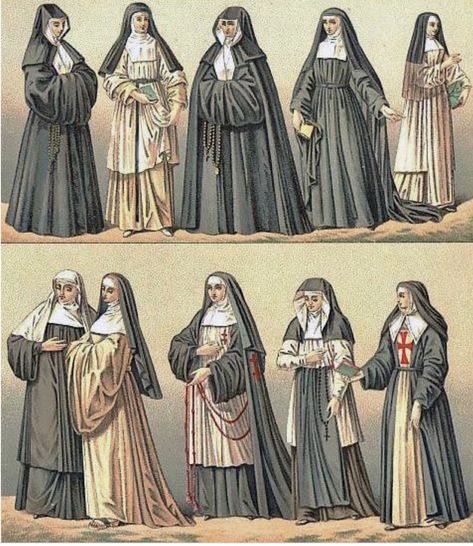 Nun Outfit, Nuns Habits, Nun Costume, Bride Of Christ, Medieval Clothing, Medieval Dress, European History, Historical Costume, Ancient Rome