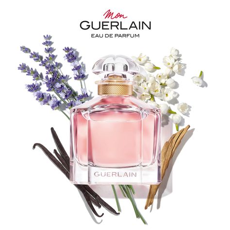 Guerlain Mon Guerlain, Perfume Content, Perfume Blends, Sambac Jasmine, Lavender Perfume, Perfume Recipes, Fragrances Perfume Woman, Vanilla Perfume, Perfume Collection Fragrance