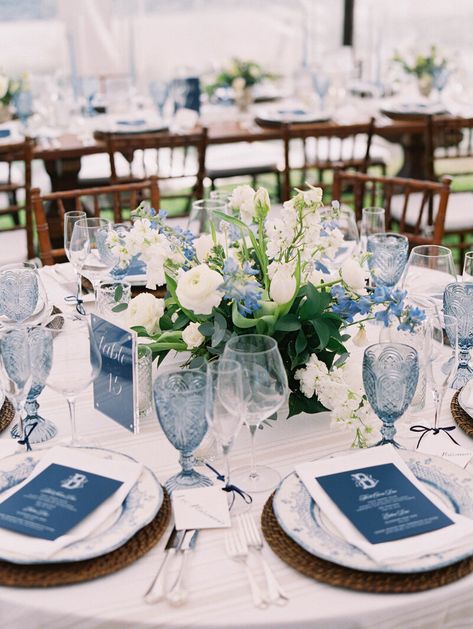 Charleston Wedding Florist and Designer | Festoon Charleston | Gallery 01 Charleston Theme Wedding, Blue Table Settings Wedding, Hamptons Style Wedding, Blue And White Fall Wedding, French Blue Wedding Theme, Blue And White Tablescapes Wedding, Blue And White Wedding Arch, White And Blue Floral Centerpieces, Dark Blue Hydrangea Wedding