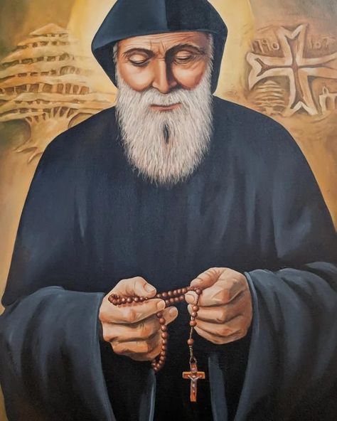 San Charbel, St Charbel, Virgin Mary Art, Jesus Artwork, Images Of Mary, Sign Of The Cross, Christian Images, Pictures Of Jesus Christ, Byzantine Icons