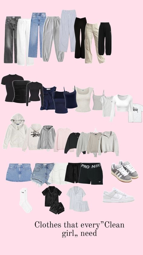 Teen Girl Capsule Wardrobe, Simple Wardrobe, Autumn Fits, Outfit Inspo Casual, Trendy Outfits For Teens, Stockholm Fashion, Athleisure Outfits, Simple Trendy Outfits, Clean Girl